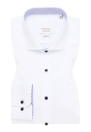 ETERNA Modern Fit biela košeľa pánska s kontrastom Popelín Non Iron