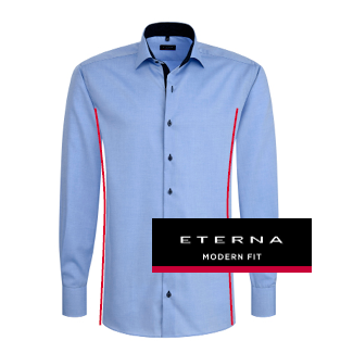 Střih pánské košile ETERNA Modern Fit s mírným projmutím v pase